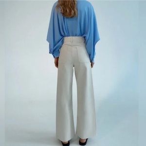 Zara The Marine Straight Five Pocket Jeans ECRU